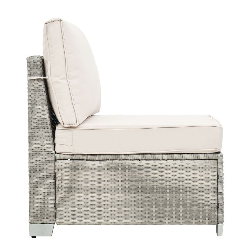 10 Piece PE Rattan Patio Furniture Set, Sectional Sofa Set, Outdoor Patio Furniture Set With Cushions & Tempered Glass Coffee Table_voghion.com