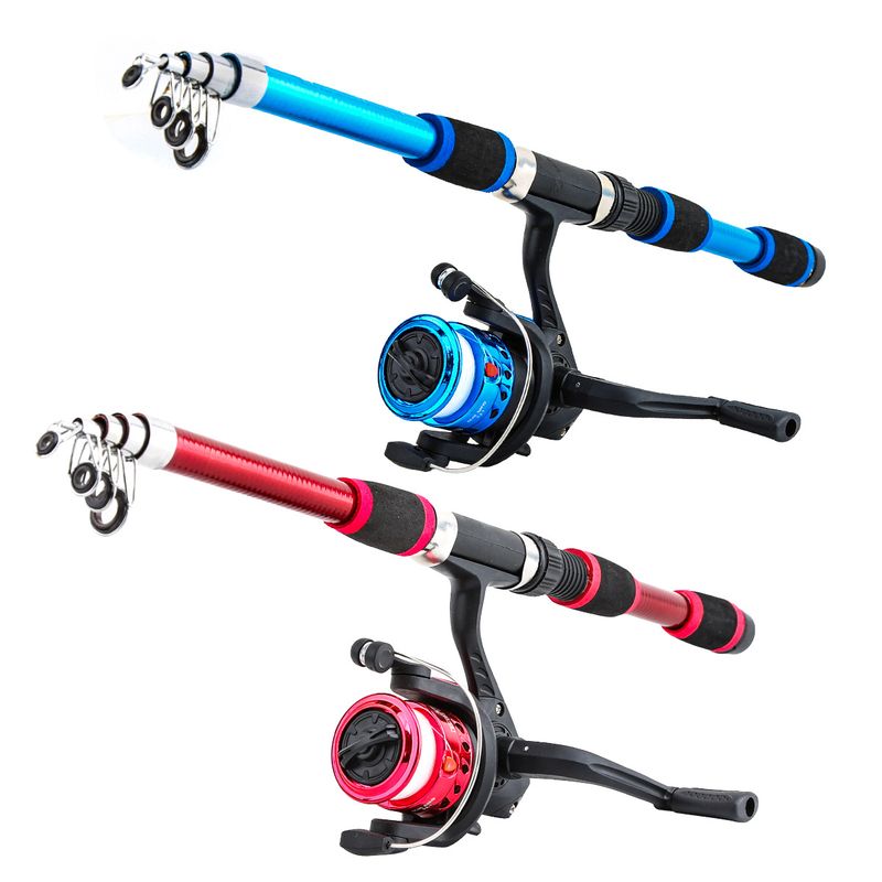 Conjunto completo de varas de pesca ultracurtas para pais e filhos, roda dupla de 1,8 m e 2,1 m_voghion.com