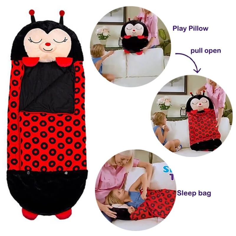 Saco de dormir de dibujos animados para niños, regalo de cumpleaños, saco de dormir para niños, almohada de peluche, sacos de dormir suaves y cálidos para bebés y niñas_voghion.com