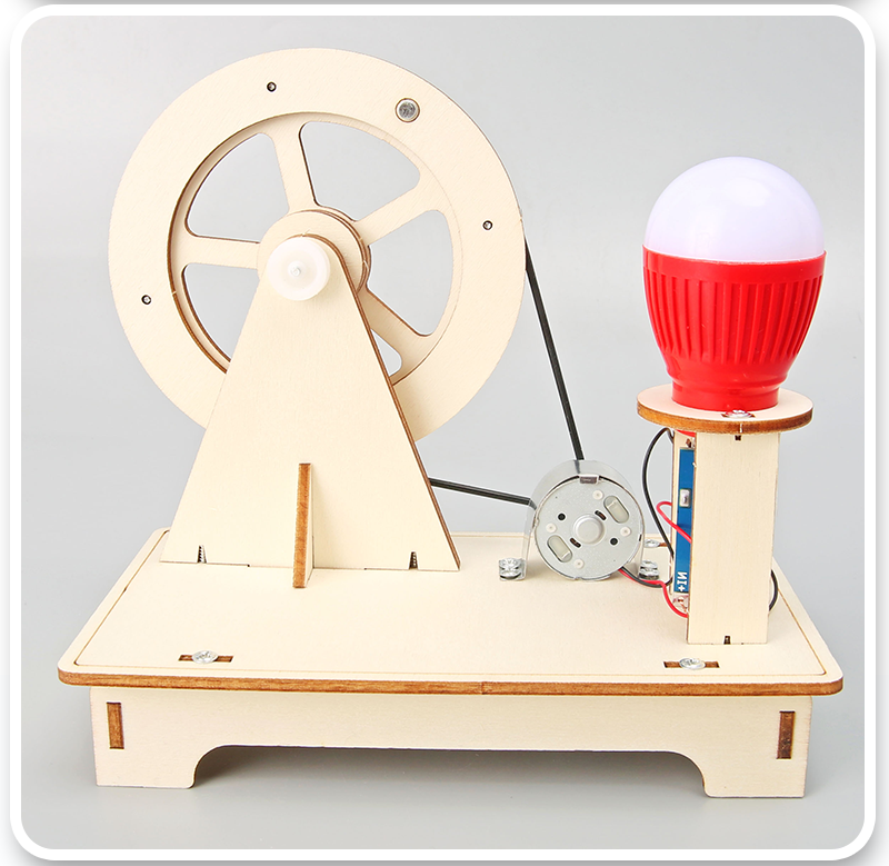 Experimento científico Lâmpada Gerador de manivela Estudante Ciência e Tecnologia Pequena produção infantil_voghion.com
