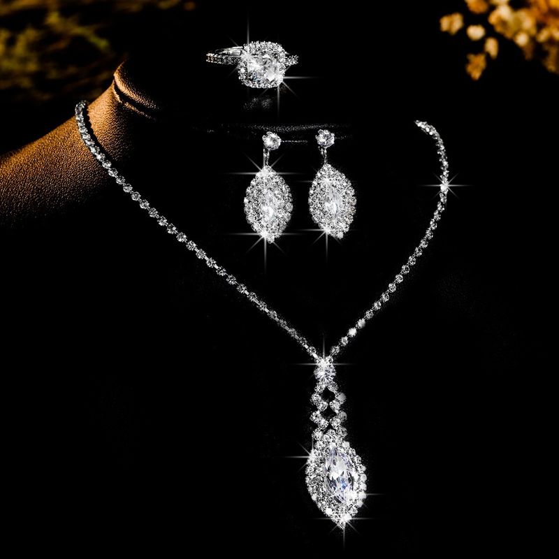 set di collana da sposa di alta qualità, versatile, semplice, con catena per clavicola, orecchini a catena_voghion.com
