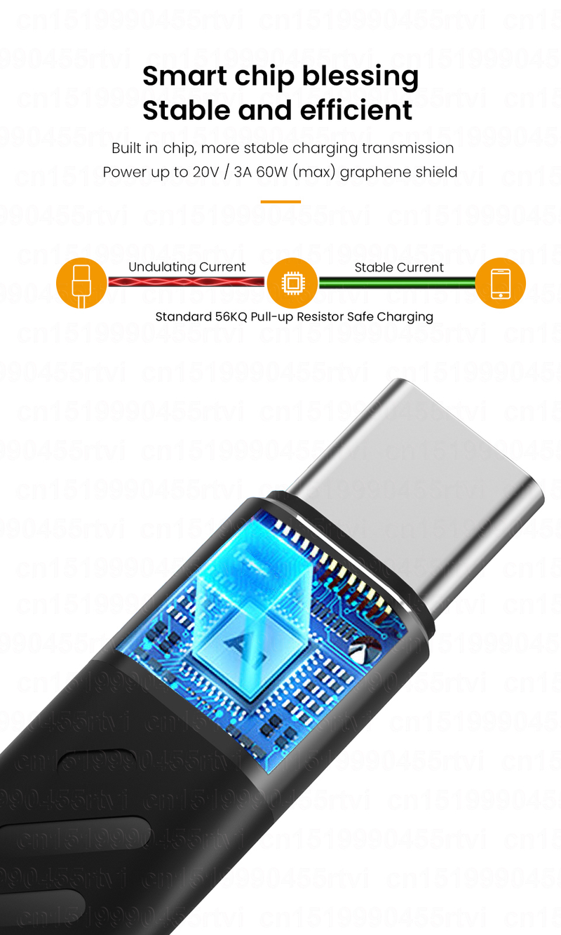 3A PD 60W USB Type C naar USB C 3.1 Gen2 10Gbps datakabel USB C QC3.0 Snel opladen Video SSD Korte USB-kerndraad_voghion.com