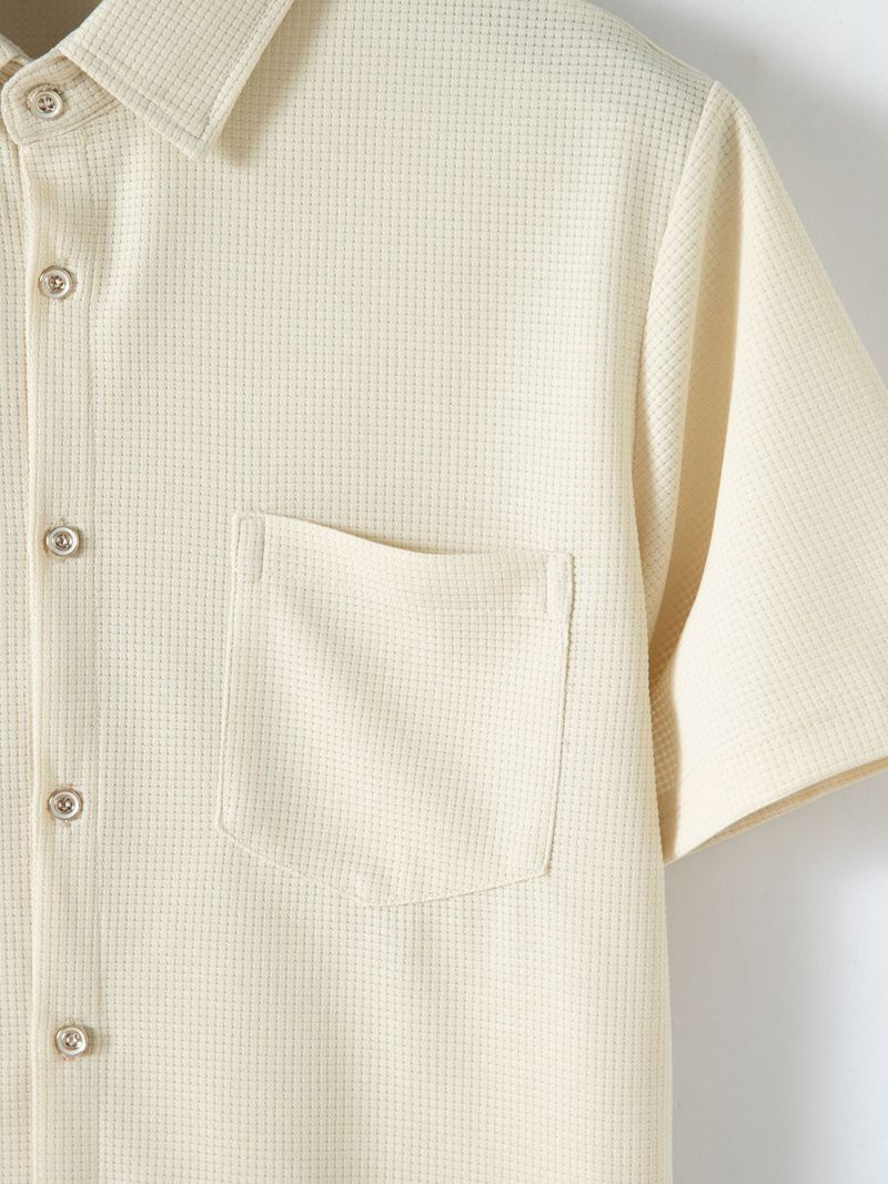Cotton Linen Hot Sale Men's Short-Sleeved Shirts Summer Solid Color Turn-down Collar Casual Beach Style Plus Size_voghion.com
