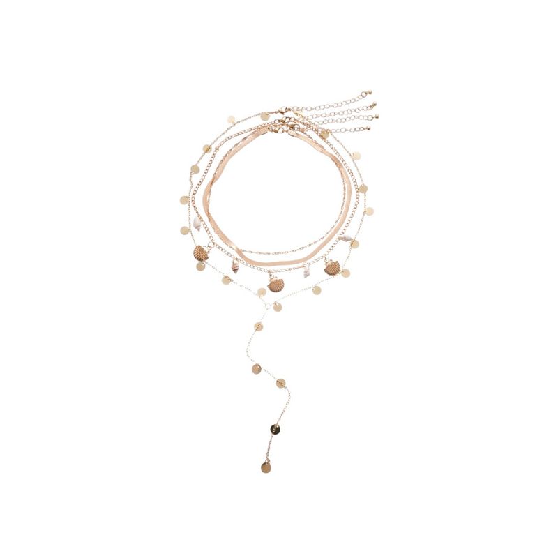 Collana di lusso leggera ed elegante con catena per clavicola, in conchiglia, con paillettes, di alta qualità e alla moda_voghion.com