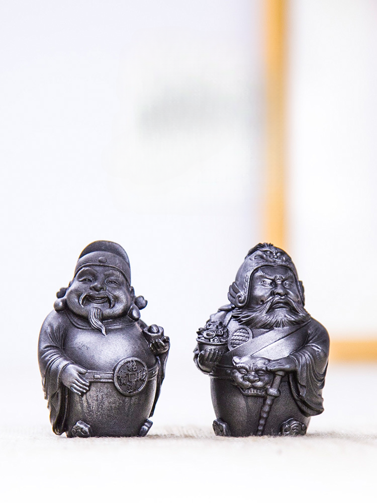 Creative New Chinese Style God Of Wealth Rust Mini Desktop Ornament For Study Living Room Tea Table_voghion.com
