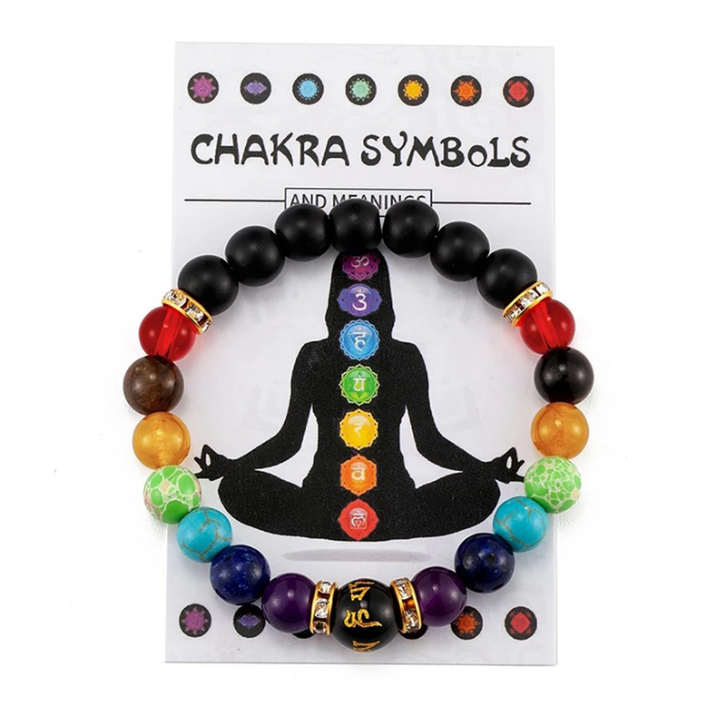 Bracelet de Yoga Shuosbai coloré pierre volcanique forme géométrique fait à la main accrocheur guérison anxiété 7 Bracelet en pierre de guérison_voghion.com