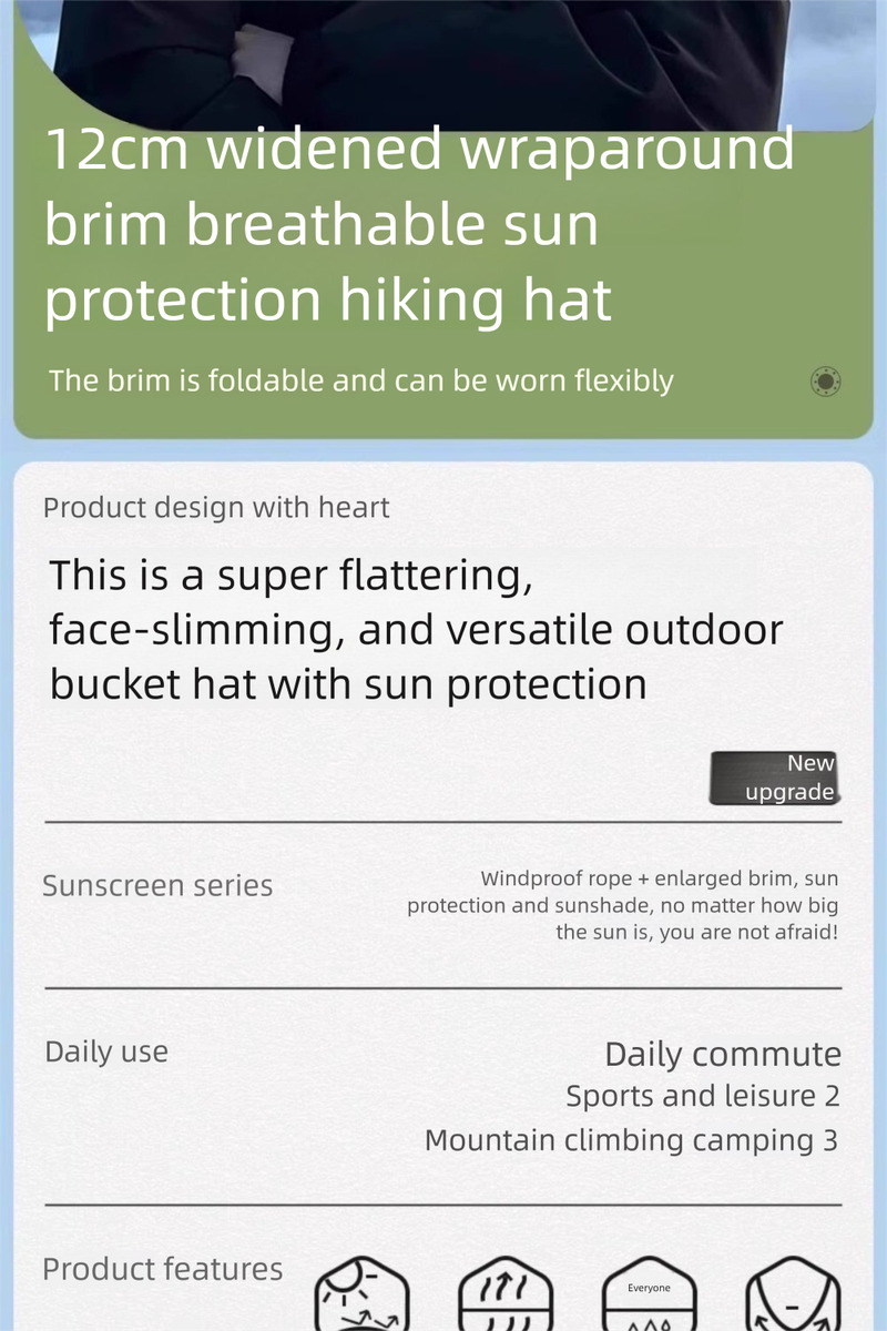 Herren-Sonnenhut mit breiter Krempe, ideal für Sommerangler und Damen, mit UV-Schutz, perfekt für Outdoor-Aktivitäten wie Wandern._voghion.com