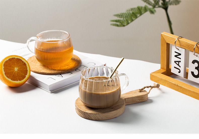 Tazza da caffè in vetro moderna resistente al calore con manico - Design a forma di zucca di ispirazione giapponese, ideale per casa, ufficio e regali_voghion.com