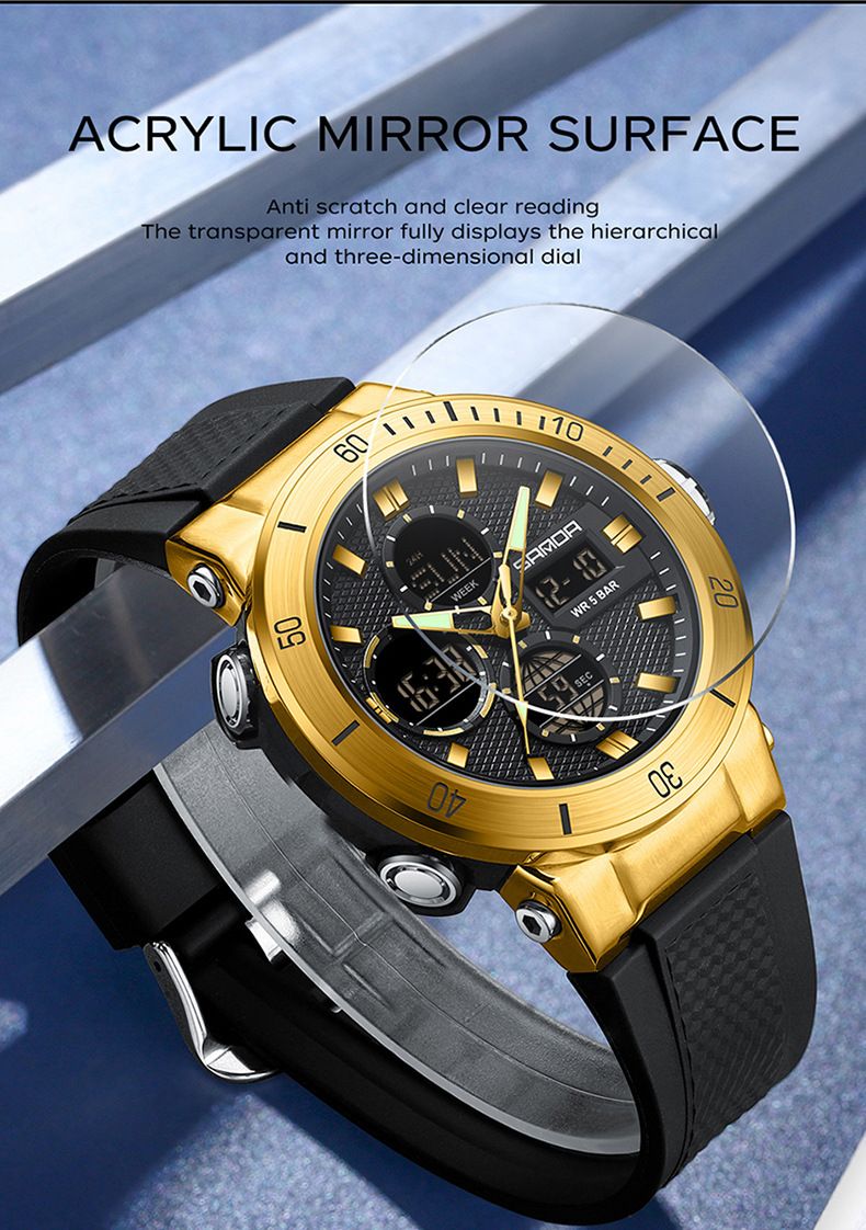 Men's And Women's Sport Digital Watch With Analog Display, Waterproof, Luminous, Multi-Function For Outdoor Activities, Students, And Daily Wear_voghion.com