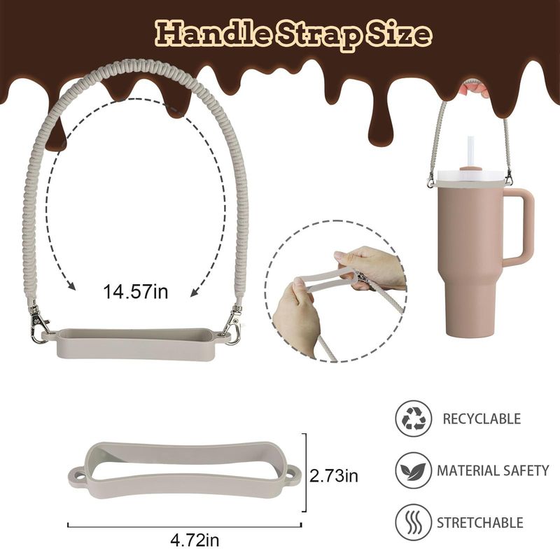 Set di accessori per tazze da 30 e 40 once, copertura per cannuccia per biscotti, cordino per cioccolato, porta tazza, cinturino per tazza_voghion.com