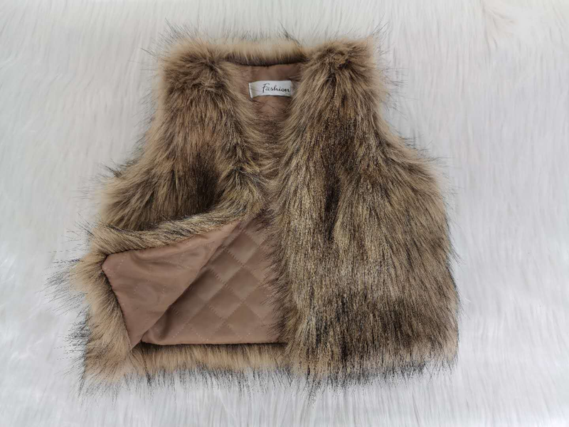 Kinderkleidung Mode Kinderpelzweste Babyweste dicke warme Weste kleines großes Kind Nachahmung Fuchspelzweste_voghion.com