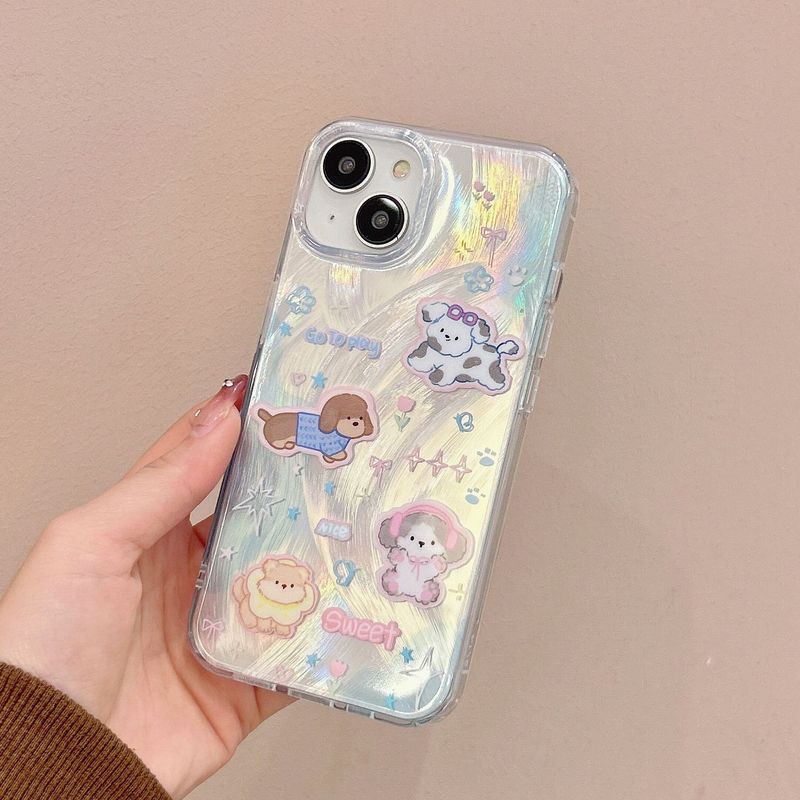 Feather yarn niche cartoon for iPhone15Pro Japan and South Korea 13promax 12Pro phone case 14pro_voghion.com