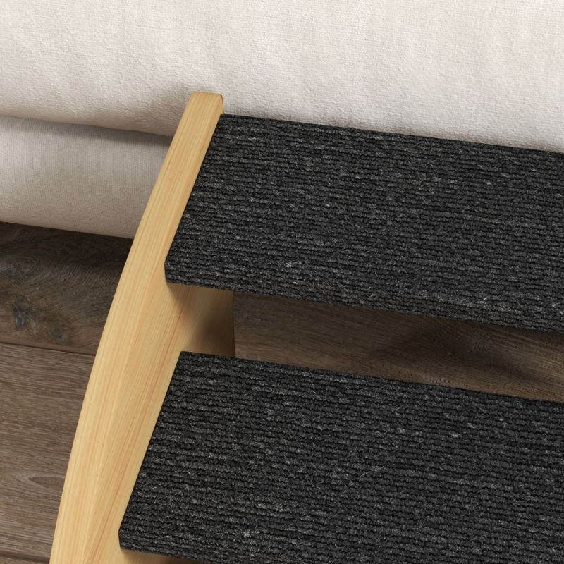 Haustiertreppe Hundetreppe, 3 Stufen, Kleiner Hund, 38,5 Cm X 38,5 Cm X 30 Cm, Eiche + Schwarz_voghion.com