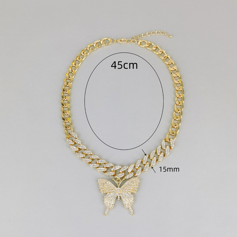 Set di gioielli da uomo alla moda, con filo piatto da 15 mm, con giunzioni a farfalla in lega, collana da uomo di alta qualità, stile hip hop, catena cubana_voghion.com