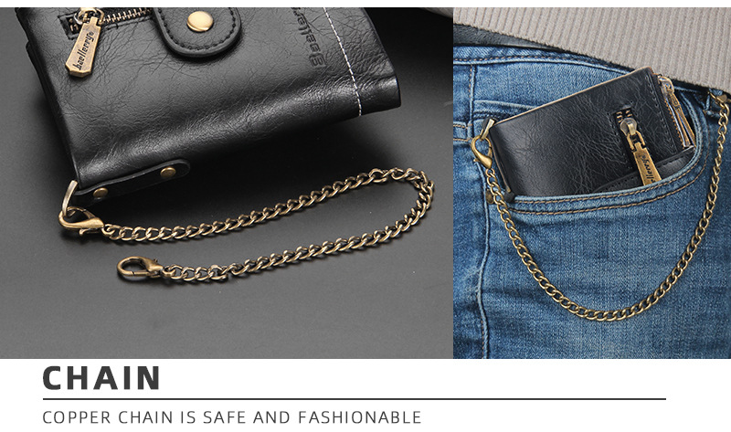 New Men's Short Wallet European And American Business Double Zipper Zero Wallet Multiple Card Slots_voghion.com