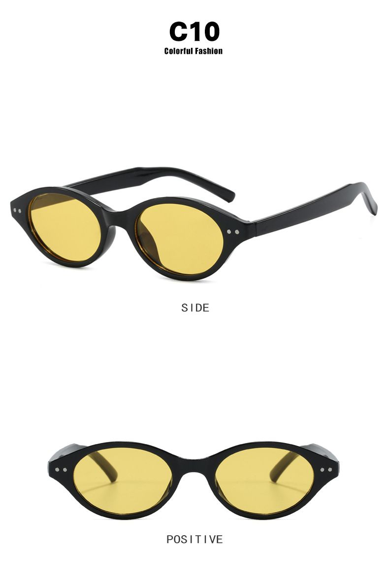 Retro Small Oval Sunglasses Women Brand Design Rivet Leopard Tortoise Shell Sun Glasses Outdoor Shades Female UV Oculos De Sol_voghion.com