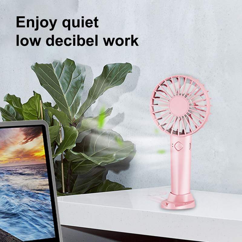 Ruixingst 1 Set, 600 mAh, Mini-Ventilator mit 3 Geschwindigkeiten, 7 Flügeln, abnehmbarer Basis, starker Wind, batteriebetrieben, wiederaufladbar, Mini-Taschen-Handventilator für Wohnheim_voghion.com