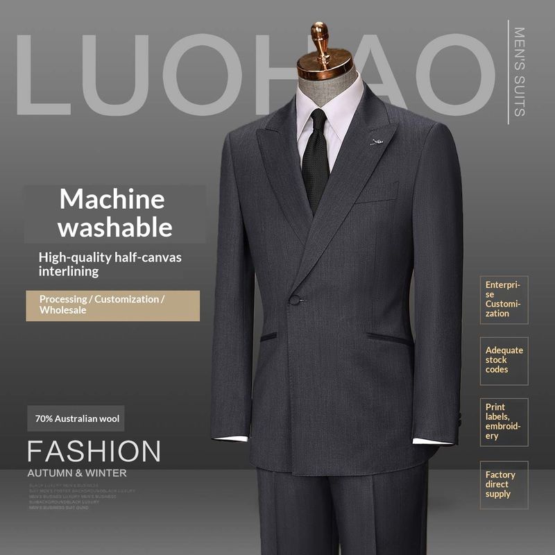 Completo da uomo in lana di alta qualità firmato Cove, completo casual da lavoro leggero e formale, lavabile in lavatrice_voghion.com