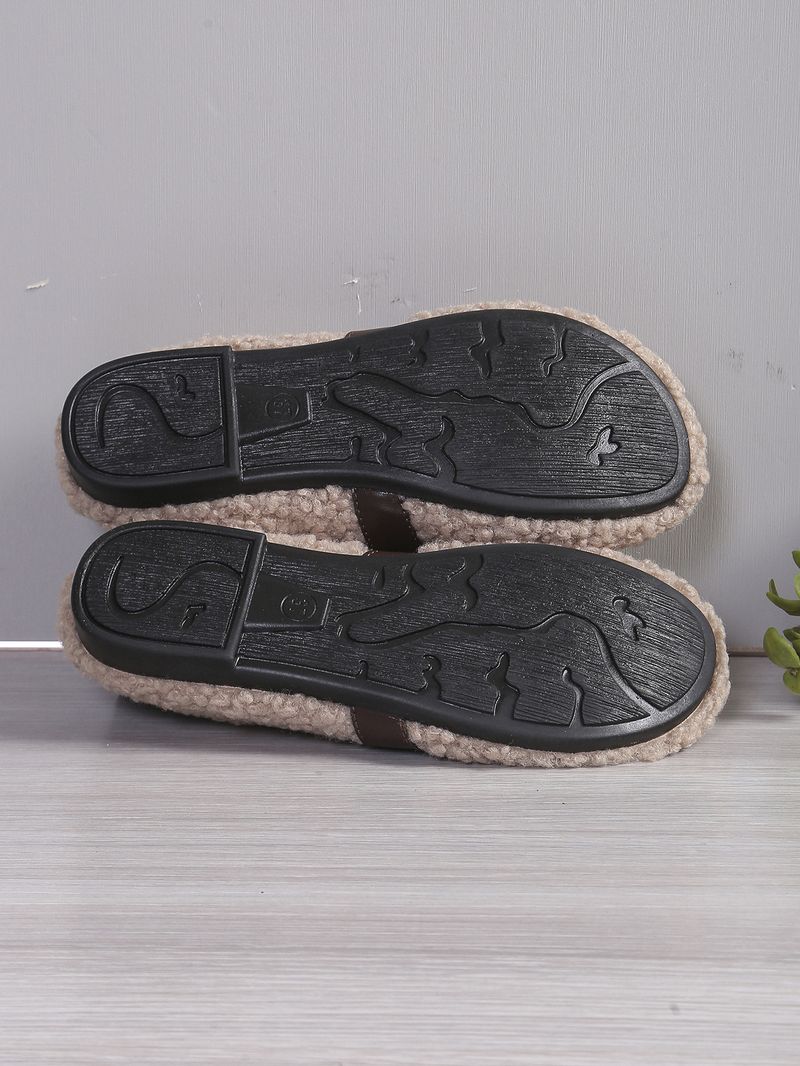 Women's Slip-On Winter Booties - Plush Faux Fur Lined House Shoes With Memory Foam (White/Brown/Black)_voghion.com