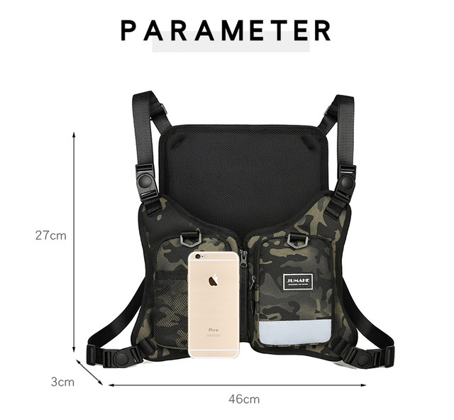 Moška taktična naprsna torba Modna ulična hip hop torba brez rokavov Torba za pas Rig Bag_voghion.com