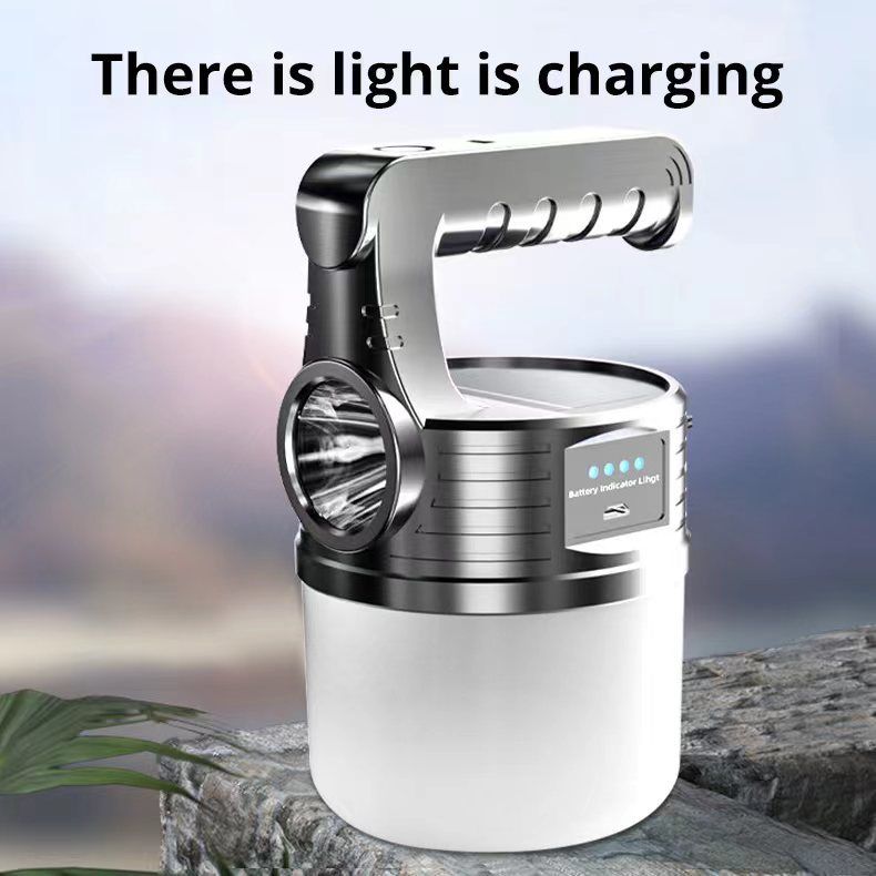 Cross-Border Solar Bulb LED Outdoor Camping USB Rechargeable Handle Spotlight Night Market Stall Light_voghion.com