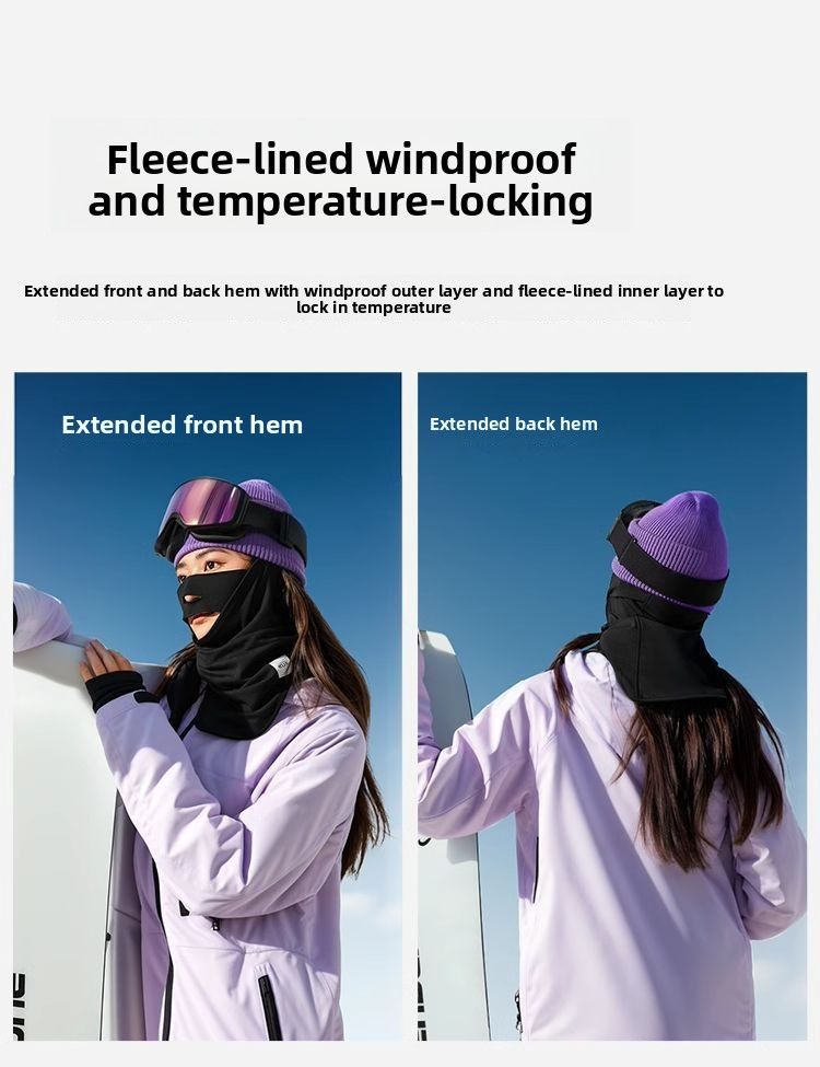 Skimaske Gesichtsschutz Winter Outdoor Nackenwärmer Winddicht Atmungsaktiv Kältebeständig Kopfbedeckung Radfahren Fleece Unverzichtbar_voghion.com