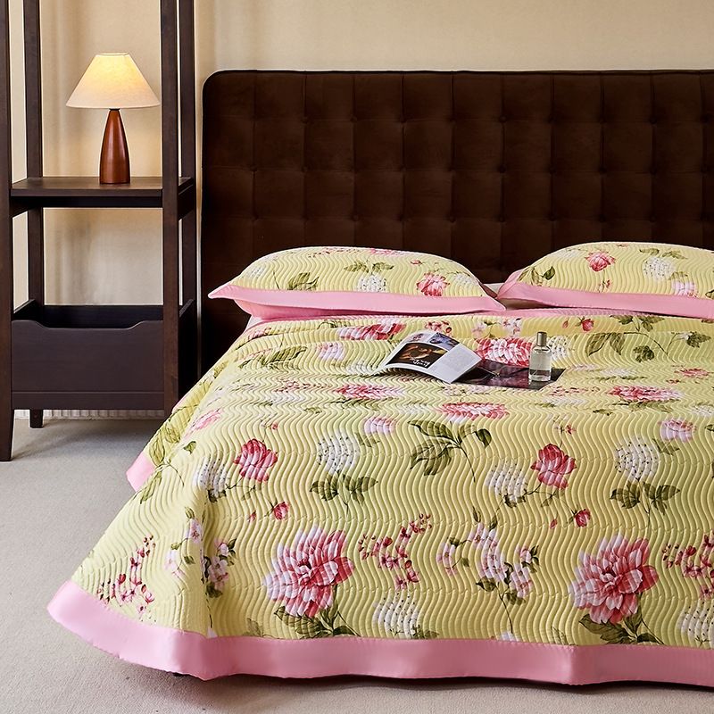 Copriletto estivo in Tencel Lenzing di alta qualità, set da tre pezzi, lenzuolo estivo in seta ghiacciata, lavabile in lavatrice, morbido e fresco, in Lyocell._voghion.com