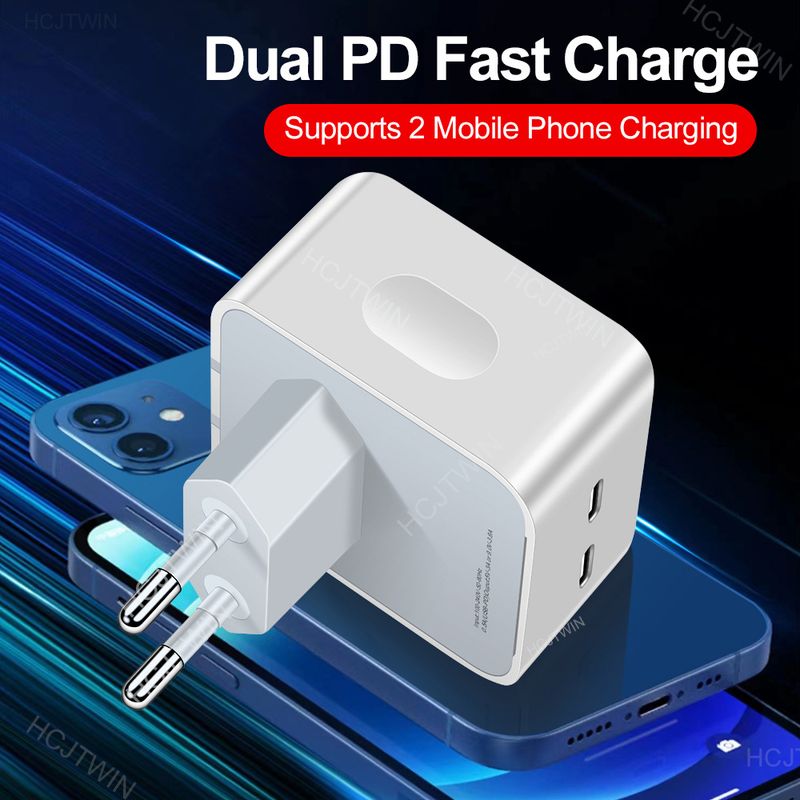 Festival de música PD40W Estándar británico Rápido Adecuado para cargador de teléfono Apple Puerto C 40W Salida de línea dual Cabezal de carga_voghion.com