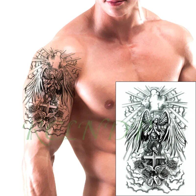 Vodoodporna začasna tetovaža nalepka Joker lobanja črka velika velikost body art flash tetovaže nalepke za dekleta in moške kupite eno in dobite eno brezplačno_voghion.com