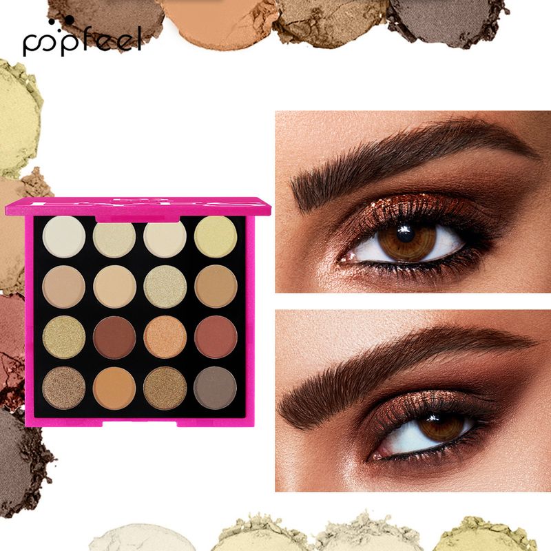 Make-up-Sets Exklusives POPFEEL Make-up-Set Lidschatten Augenbrauenstift Highlight Glitzerpuder Kombinationsset Erdfarbe POP007_voghion.com