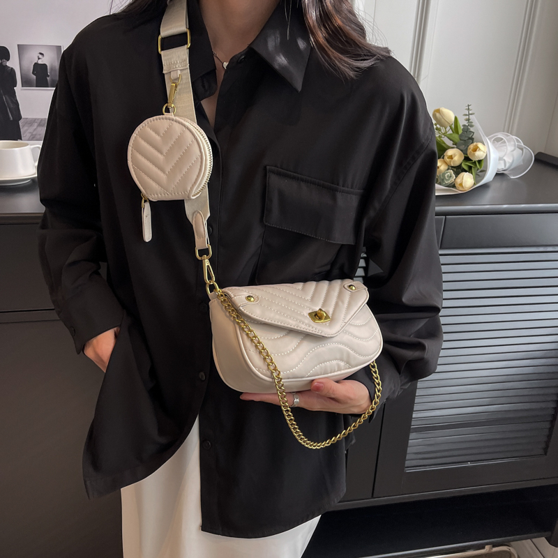 Designer-Handtasche für Damen, modisch, 2 Stück, Umhängetasche für Mädchen, Ketten, einfarbig, Umhängetasche mit Klappe_voghion.com