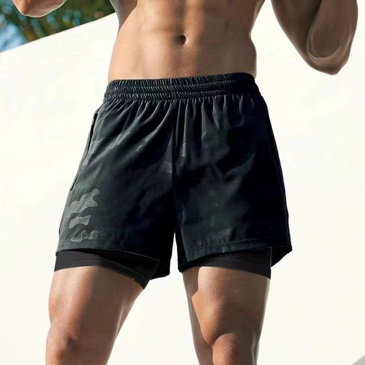 Pantaloncini da basket 2 in 1 ad asciugatura rapida da uomo - Pantaloncini da corsa traspiranti da 5 pollici con fodera interna (vestibilità atletica leggera e traspirante)_voghion.com
