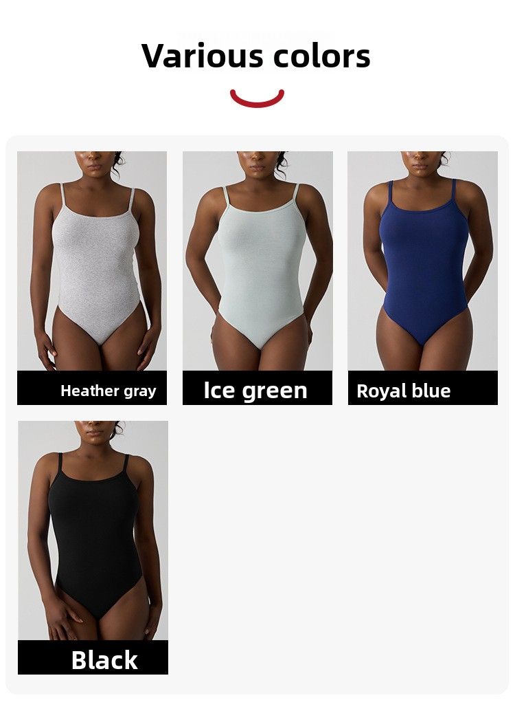 SKIMS Same Style COTTON CAMI BODYSUIT Cotton Spandex Tank Top Strap Backless Sexy Breathable One-Piece_voghion.com