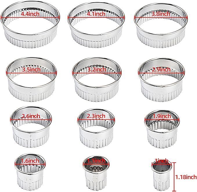 ROUND STAINLESS STEEL COOKIE CUTTERS, Fluted Cookie Cutters, Round Metal Baking Rings For Pastry, Biscuits&Dough Cutting, Multimary Round Biscuits Mold_voghion.com