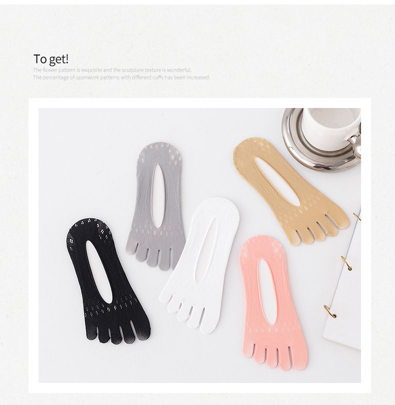 Calzini a cinque dita da donna, calzini da barca estivi, sottili, alla moda, traspiranti, che assorbono il sudore, calzini invisibili, calzini con le dita dei piedi da donna, estivi_voghion.com