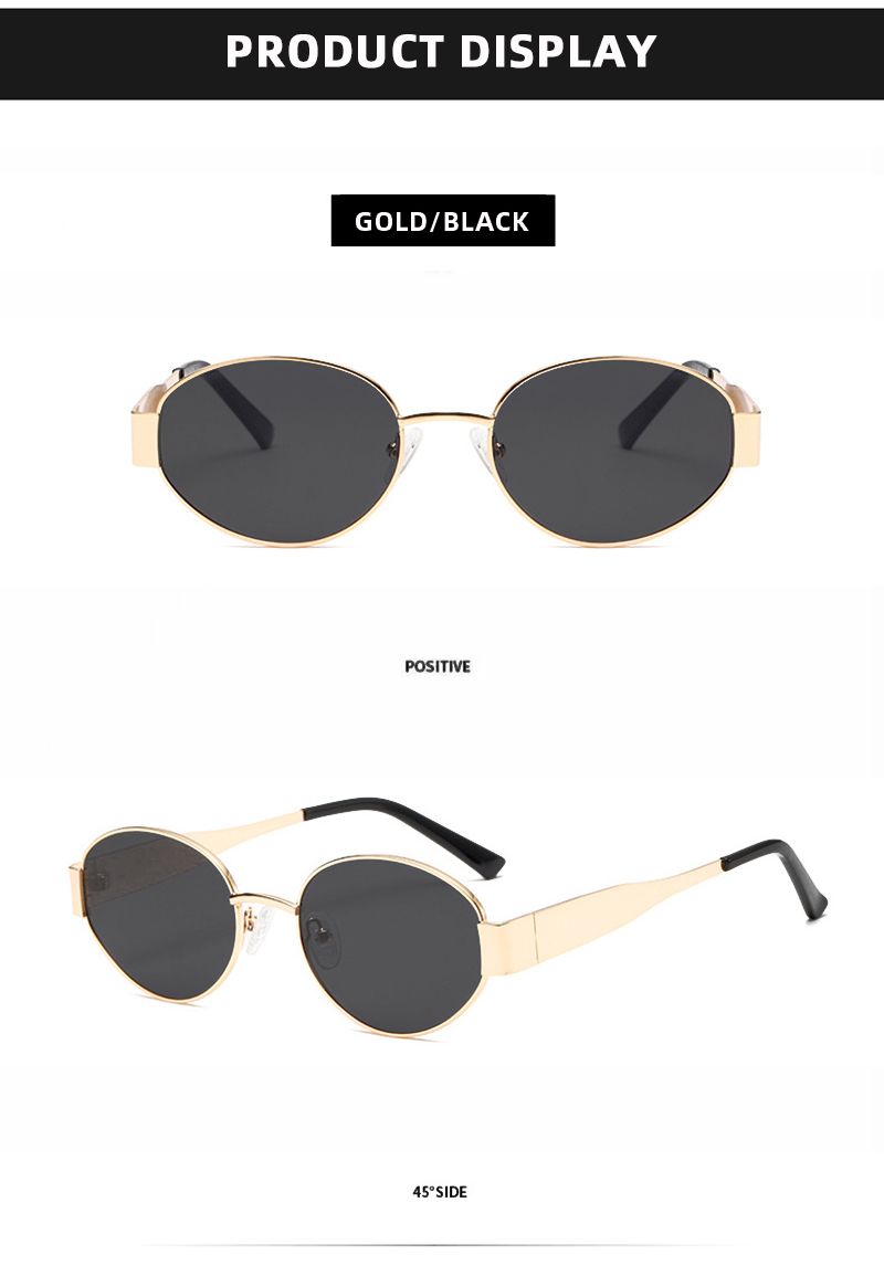 Nouveautés Rétro Petites Lunettes De Soleil Ovales Hommes Femmes Métal Rond Lunettes De Soleil Hommes Classique Décontracté Conduite Nuances_voghion.com