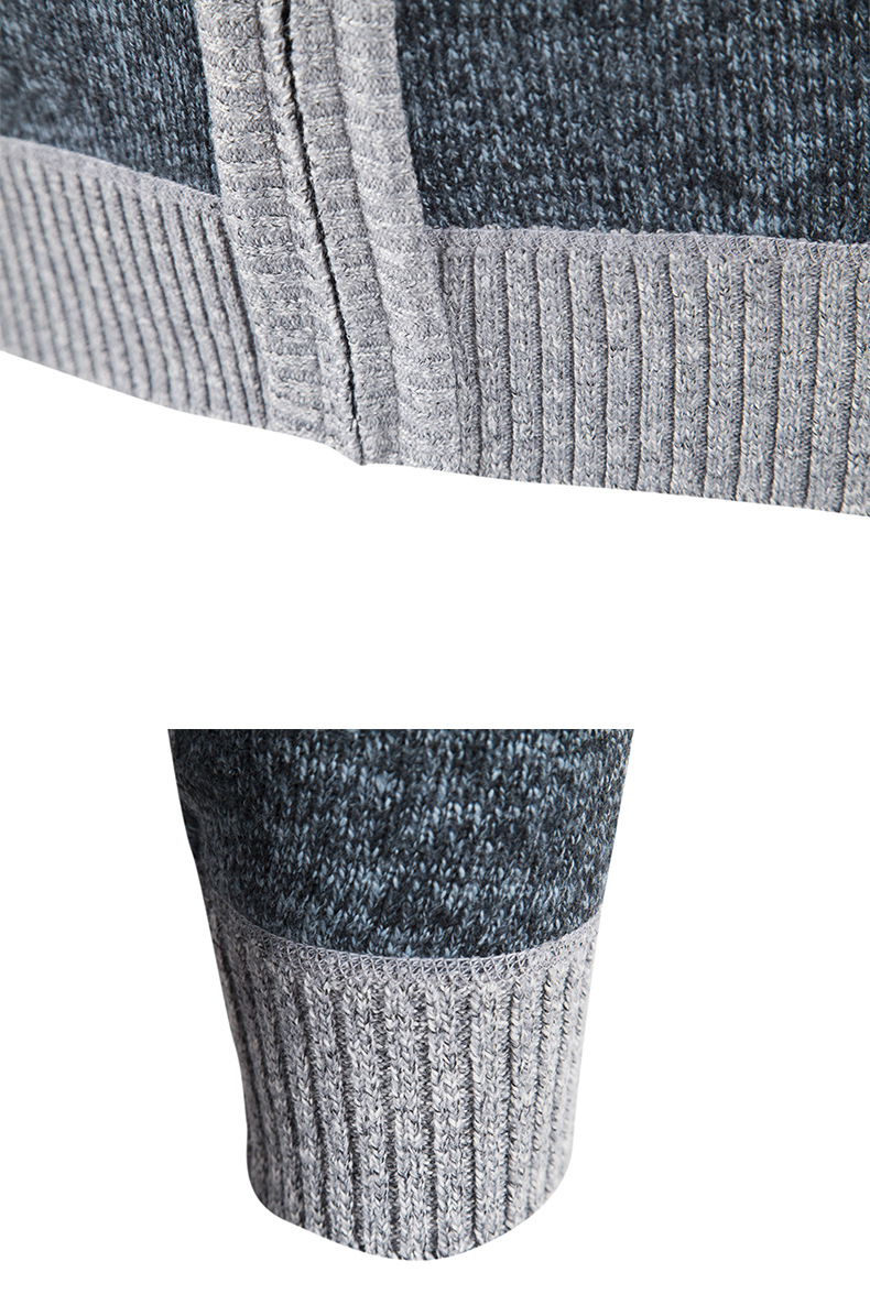 Men's clothing plus fleece thickened large size sweater coat stand collar cardigan sweater_voghion.com