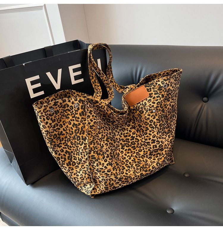 Borsa a tracolla da donna, grande capacità, borsa a tracolla alla moda leopardata, borsa tote da donna, borsa per la spesa, borsa da viaggio_voghion.com