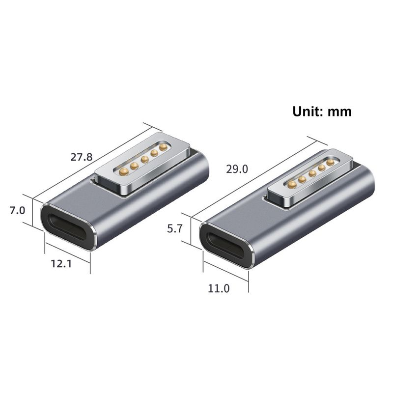 Farfi Adapter Konverter PD Quick Charge Aluminium Legierung Typ-C zu Mag-sicher 1/2 Magnetische Lade Anschluss für Buch_voghion.com