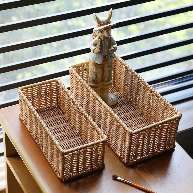 Cestino portaoggetti da tavolo Pulan, in rattan, per bagno, soggiorno, telecomando, cucina, spezie_voghion.com