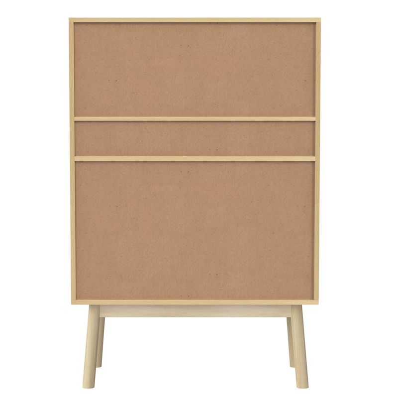 Aparador 80x120cm Mit Rattangeflecht, 2 Schubladen, 2 Türen, 2 Offene Fächer_voghion.com