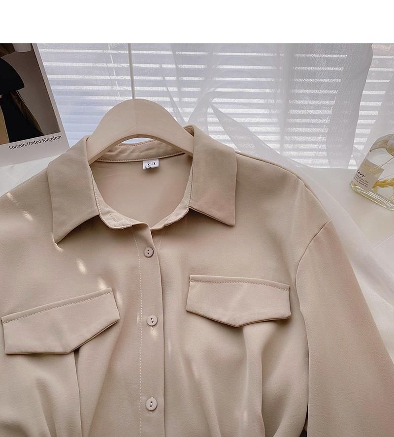 Maglietta a maniche lunghe per donna, sottile ed elegante, lunghezza media, nuovo stile per l'inverno, design di nicchia, top con lacci_voghion.com