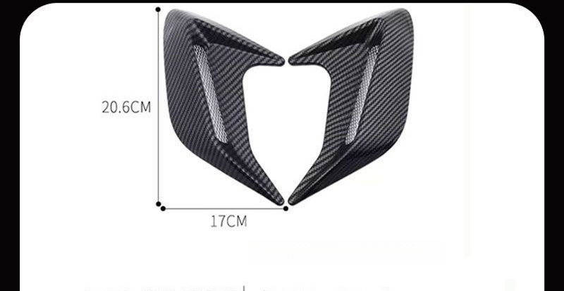 Shark Gills Lufteinlass Dekoration Motorhaube Simulation Vent Carbon Fiber Schwarz_voghion.com