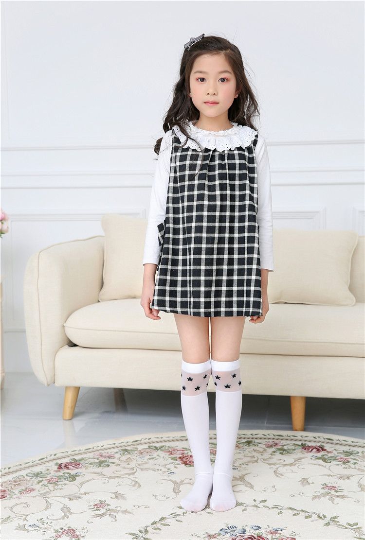 Calzini estivi per bambini sottili, calzini per studenti, calzini al ginocchio per ragazze, calze, calzini bianchi a metà altezza_voghion.com