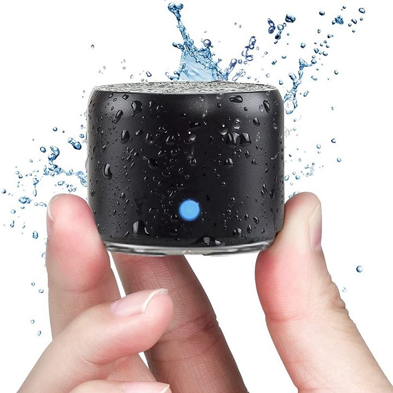 EWA A106 Pro Mini Bluetooth Speaker With Custom Bass Radiator Waterproof Super Portable Speakers For Shower, Car-Black_voghion.com