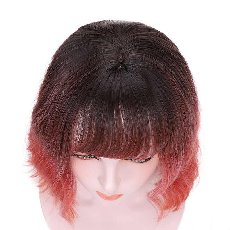 Synthetische Perücke für Damen mit modischem Farbverlauf, North Star Green Corn Perm, kurzes, lockiges Haar_voghion.com