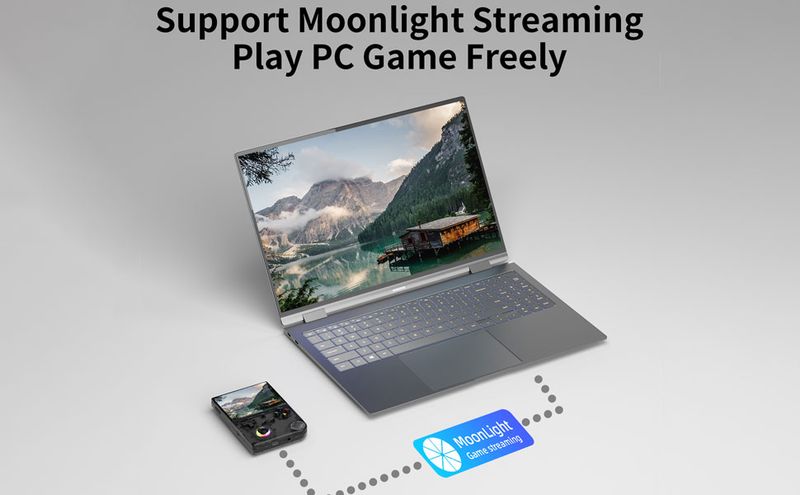 40XX V Handheld Console, 4.0 Inch IPS Screen With 16 Colors RGB Colorful Light Control Joystick, Linux System Games_voghion.com