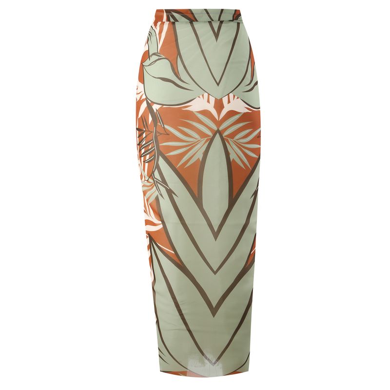 Elegant One-Piece Swimsuit With Chiffon Skirt – Retro High-Cut Design For Beach & Hot Spring_voghion.com