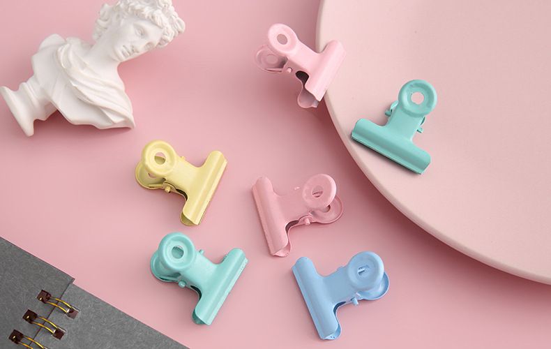 Yaratıcı şeker renkli metal küçük klips makaron küçük kitap klipsi kitap DIY el yapımı klip okul sınav kağıdı ödev klipsi_voghion.com