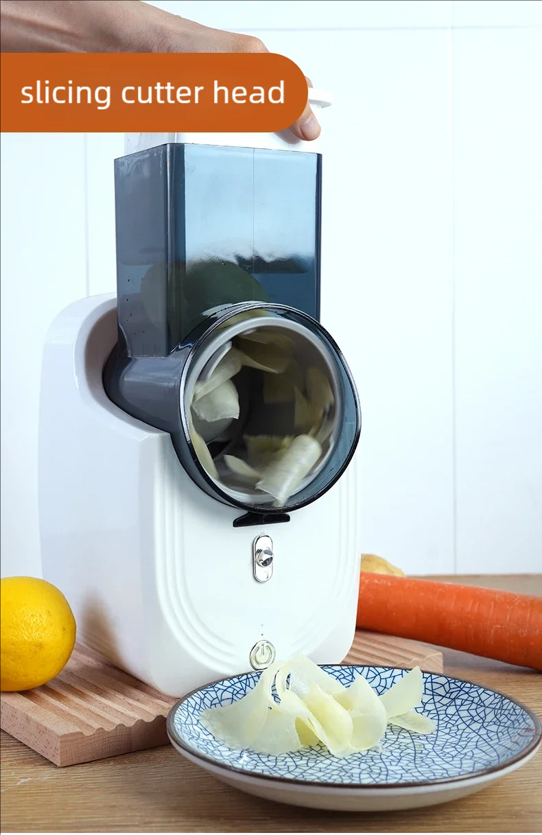 Multifunktionaler Gemüseschneider, elektrischer Gemüseschneider für den Haushalt, Gemüsehobel und -raspeln, automatisch_voghion.com